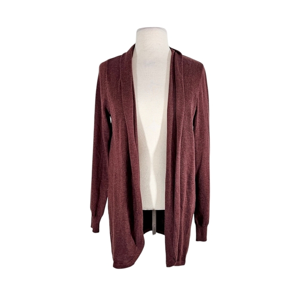Ella Moss Burgundy Open Front "Karla" Cardigan Sweater - Picture 2 of 10